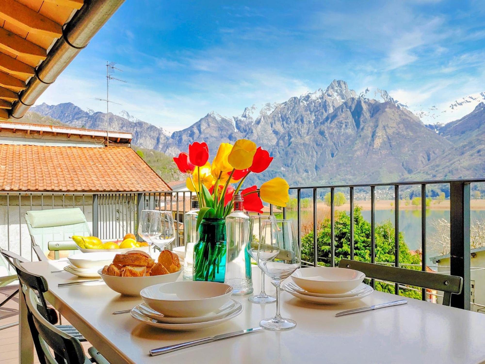 Dascio Dolce Ferienwohnung Panorama Balkon Am See Bagian luar foto